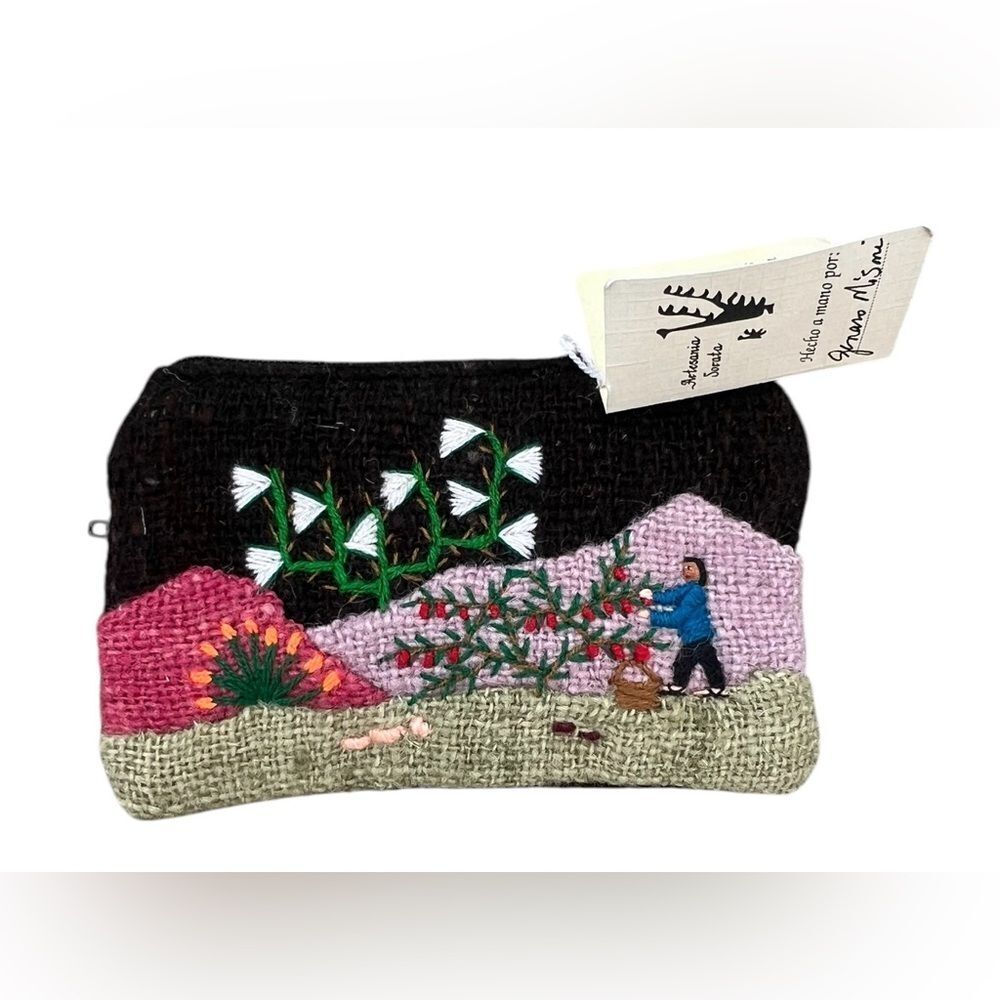 Artesania Sorata Handmade Bolivian Folk Art Coin Purse Pouch-Alpaca Fibers